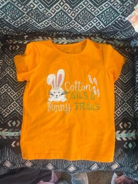 Girls' Bright Orange Bunny Tee - Cotton Tails & Bunny Trails